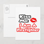 Küss mich ...ich bin Feuerwehrmann Postkarte (Vorne/Hinten)