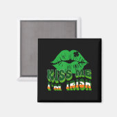 Küss mich, ich bin Ire St. Patricks Day Lippen &am Magnet (Vorderseite/Rückseite)