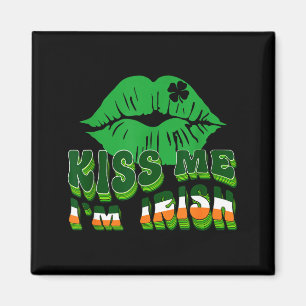 Küss mich, ich bin Ire St. Patricks Day Lippen &am Magnet