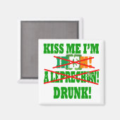 Küss mich, ich bin Irin, ein Kobold, betrunken! Magnet (Vorderseite/Rückseite)