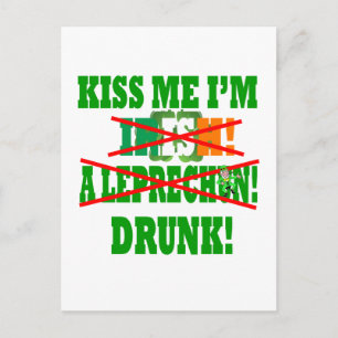 Küss mich, ich bin Irin, ein Kobold, betrunken! Postkarte