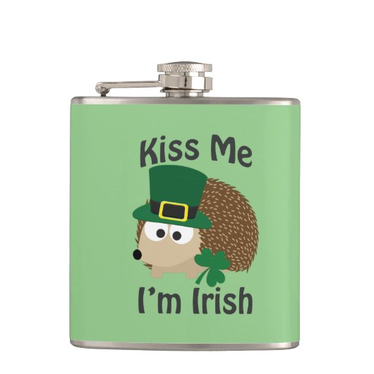 Küss mich, ich bin Irin! Igel Flachmann (Vorderseite)