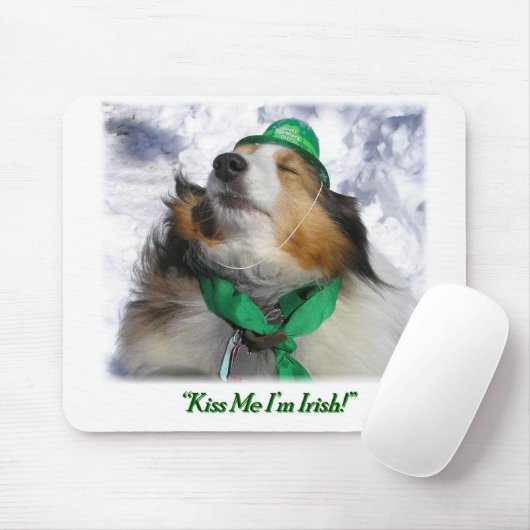 Küss mich, ich bin Irin! Mousepad (Mit Mouse)