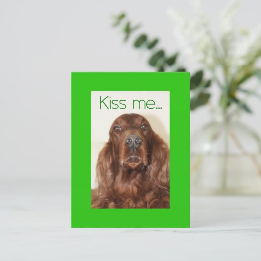 Küss mich... Ich bin Irin. Postkarte (Stehend Vorderseite)