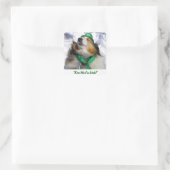 Küss mich, ich bin Irin! Quadratischer Aufkleber (Tasche)