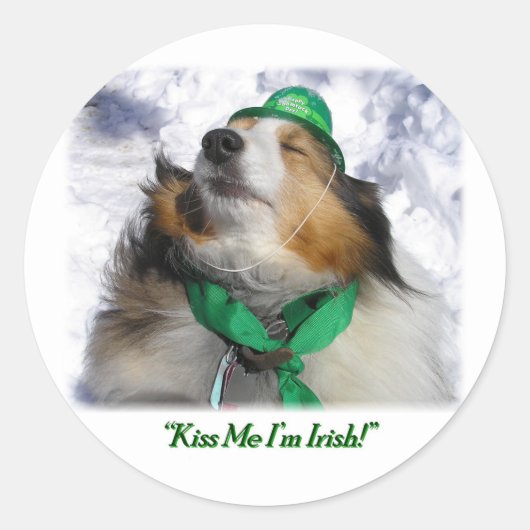 Küss mich, ich bin Irin! Runder Aufkleber (Vorderseite)