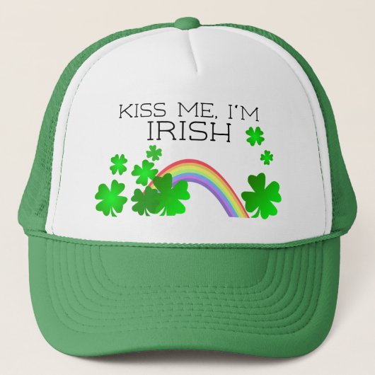 Küss mich, ich bin Irin, St. Patrick's Day Truckerkappe (Vorderseite)