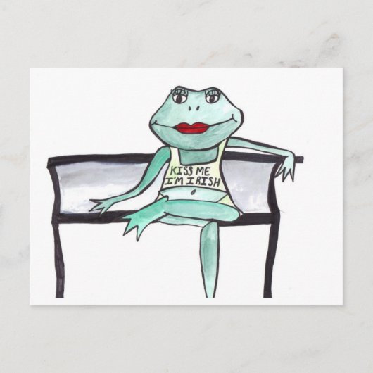 "Küss mich, ich bin irisch" Frosch Postkarte (Vorderseite)