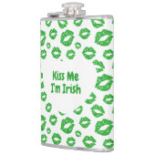 Küss mich, ich bin irisch Grüne Lippen St. Patrick Flachmann (Links)