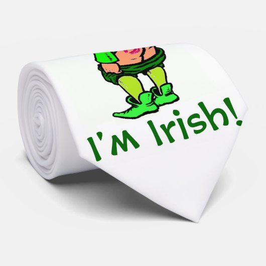 Küss mich, ich bin irisch Mooning Leprechaun Neckt Krawatte (Gerollt)