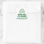 Küss mich! Ich bin irisch Quadratischer Aufkleber (Tasche)