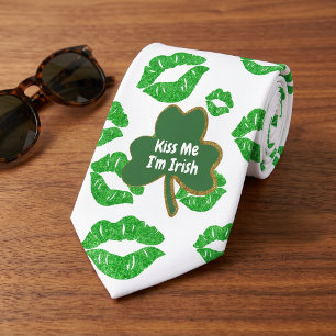 Küss mich, ich bin irisch Shamrock St. Patrick’s D Krawatte