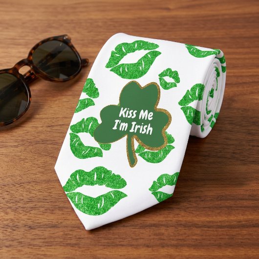 Küss mich, ich bin irisch Shamrock St. Patrick’s D Krawatte