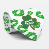 Küss mich, ich bin irisch Shamrock St. Patrick’s D Krawatte (Gerollt)