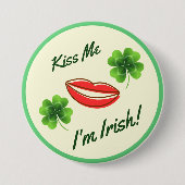 Küss mich, ich bin irisch St. Patrick’s Day Button (Vorderseite)