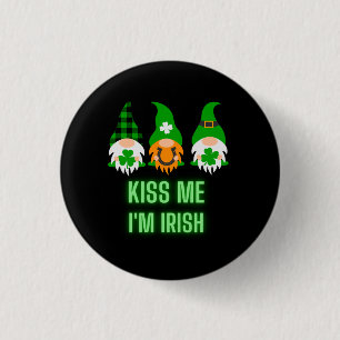 Küss mich, ich bin irisch St. Patrick's Day Gnom S Button