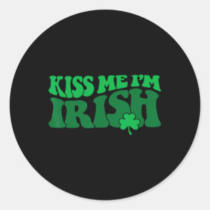Küss mich, ich bin irischer Shamrock1  Runder Aufkleber