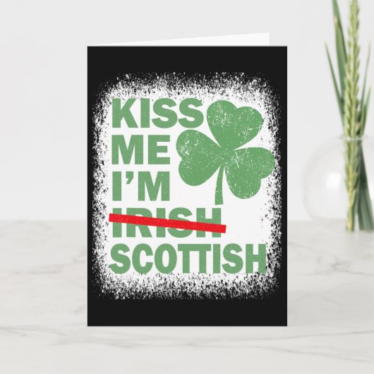 Küss mich, ich bin schottisch Lustiger St. Patrick Karte (Vorderseite)