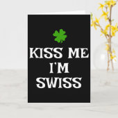 Küss mich, ich bin Schweizer St. Patrick's Day Iri Karte (Gelbe Blume)