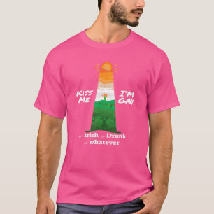 Küss mich, ich bin schwul oder irisch oder betrunk T-Shirt