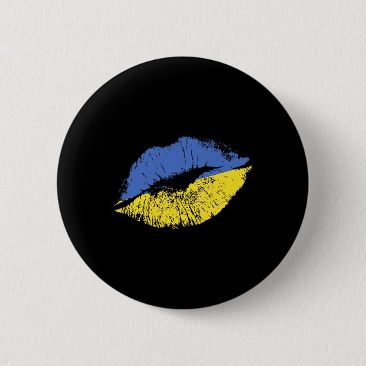 Küss mich, ich bin Ukrainer! Stolz Ukrainischer Va Button (Vorderseite)