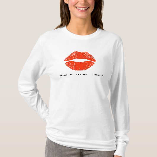 Küss mich in Morse Code Neujahrsfeiertag T - Shirt (Vorderseite)