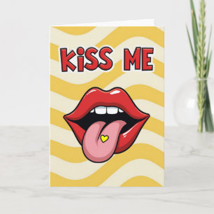 Küss mich Lippen Pop Art Fun Karte