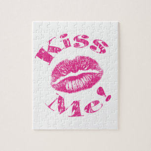 Küss mich! Rosa Lippen Puzzle
