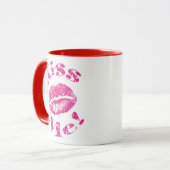 Küss mich! Rosa Lippen Tasse (Vorderseite Links)