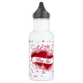 Küss mich! Rote Herzen Edelstahlflasche (Links)