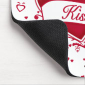 Küss mich! Rote Herzen Mousepad (Ecke)