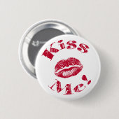 Küss mich! Rote Lippen Button (Vorne & Hinten)