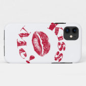 Küss mich! Rote Lippen Case-Mate iPhone Hülle (Rückseite (Horizontal))