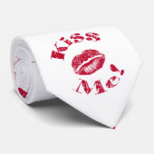 Küss mich! Rote Lippen Krawatte (Gerollt)