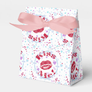 Küss mich! Rote Lippen mit Herz Geschenkschachtel