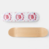 Küss mich! Rote Lippen mit Herz Skateboard (Horizontal)
