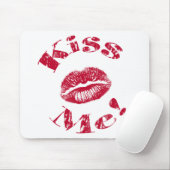 Küss mich! Rote Lippen Mousepad (Mit Mouse)