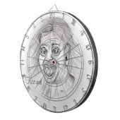 Küss mich! Stift gezeichnet Schwarzweißdesign Dartscheibe (Vorderseite rechts)