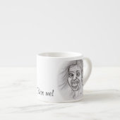 Küss mich! Stift gezeichnet Schwarzweißdesign Espressotasse (Vorderseite Rechts)