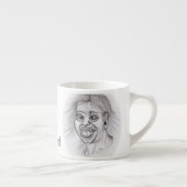 Küss mich! Stift gezeichnet Schwarzweißdesign Espressotasse (Rechts)