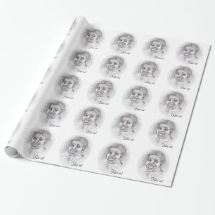 Küss mich! Stift gezeichnet Schwarzweißdesign Geschenkpapier