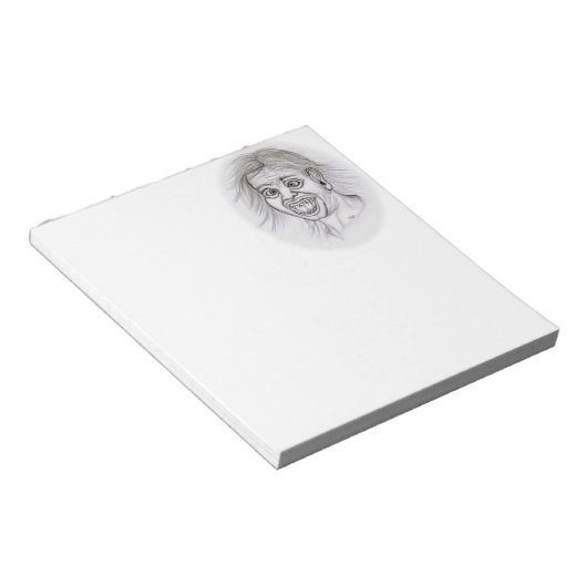 Küss mich! Stift gezeichnet Schwarzweißdesign Notizblock (angewinkelt)