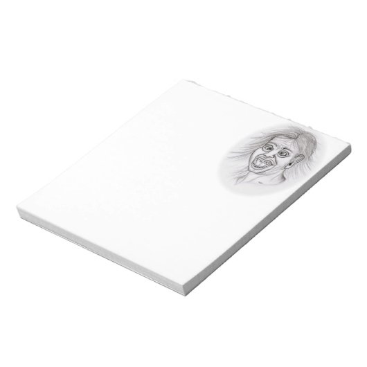 Küss mich! Stift gezeichnet Schwarzweißdesign Notizblock (Rotiert)