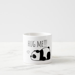 "Küss mich" Süße Minimalistische Panda Keramik-Kaf Espressotasse