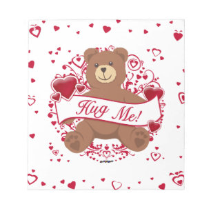 Küss mich! Teddybär zum Valentinstag Notizblock