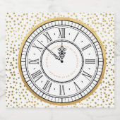 Küss mich um Mitternacht, New Years Clock Schaumweinetikett (Einzelnes Label)