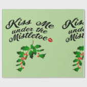 Küss mich unter dem Mistletoe (grün) Geschenkpapier (Flach)