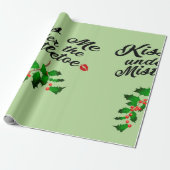 Küss mich unter dem Mistletoe (grün) Geschenkpapier (Ungerollt)