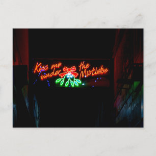 Küss mich unter dem Mistletoe Postkarte