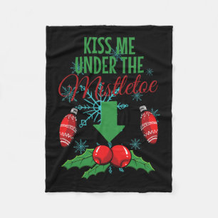 Küss mich unter dem Mistletoe Weihnachten des sonn Fleecedecke